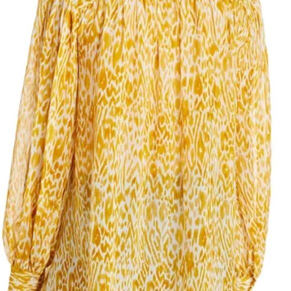 ANINE BING NWOT Caleb Silk Blouse in Marigold Leo - Picture 8 of 16